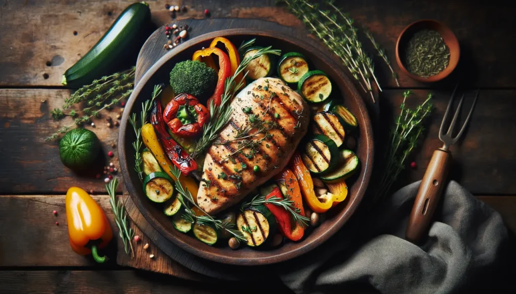 Poulet Grillé aux Herbes et Légumes