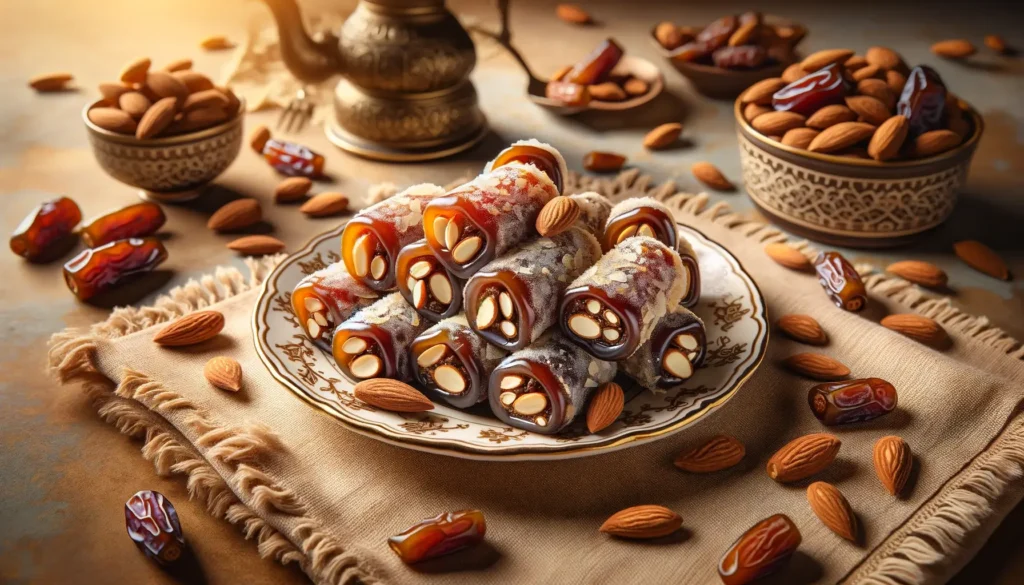 Rouleaux de dattes aux amandes