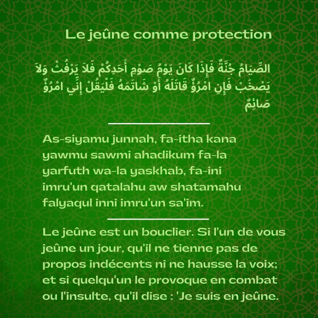 Le jeûne comme protection